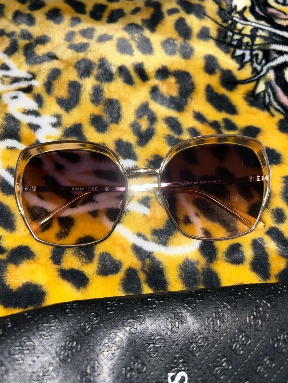 GUESS Gold Frame Brown Lens Women's Sunglasses